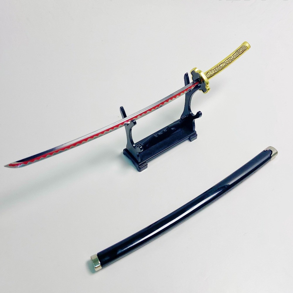 9.4inch Demon Slayer Tsugikuni Yoriichi Metal Katana Sword Sabre Japanese Samurai Sabre Ninja Knife
