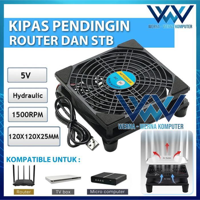 Jenge - Kipas Pendingin 12X12Cm Fan Dc 5V Usb Untuk Wifi Router , Stb , Tv Box , Android Tv, Modem