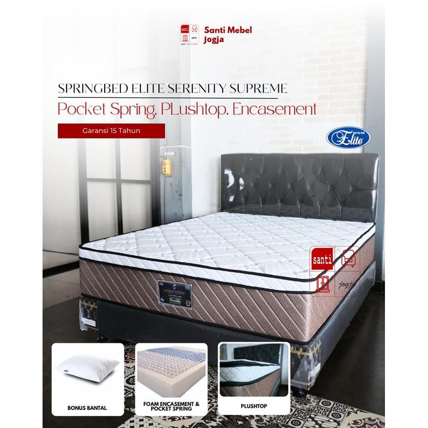 Kasur Springbed elite serenity plushtop 140 x 200 Set - 140x200