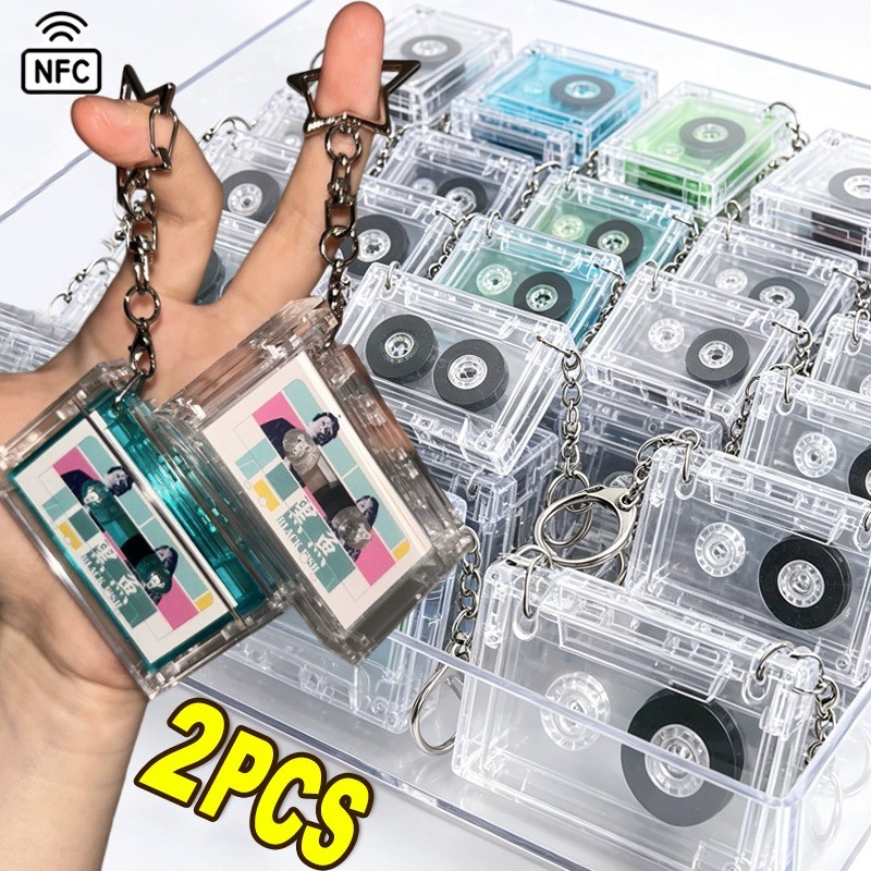 DIY Mini Cassette Box Jewelry Keychain Celebrity Album Collection Cassette Box NFC Sensing Chip