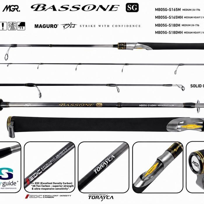Joran maguro BASS ONE 180cm 8-17lb & 10-20lb carbon solid
