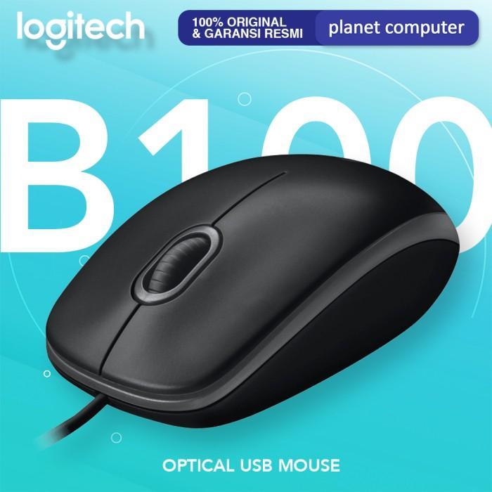 Logitech Computer - Logitech B100 Optical Usb Mouse Garansi Resmi Mouse Komputer
