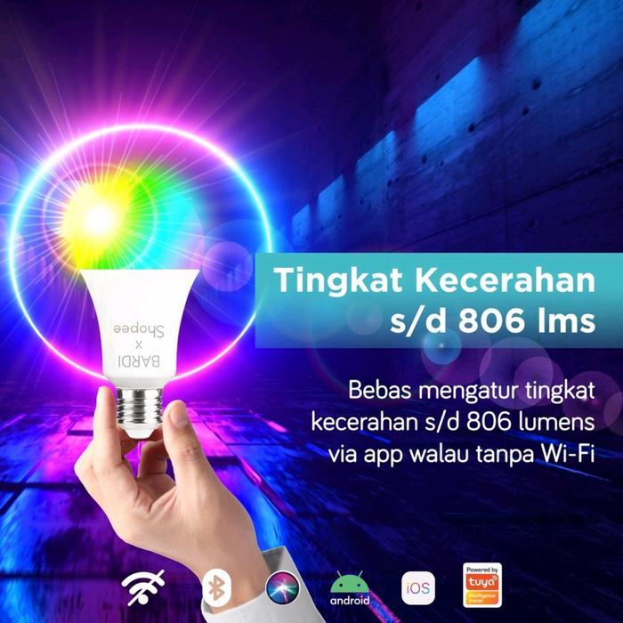 Bardi Smart Led Light Bulb 9W Rgbww Bluetooth Original Bardi