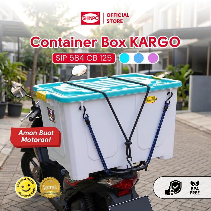 Shinpo Kontainer Plastik Kargo Cb 125 Dengan Kaitan Container Box Aman Buat Motoran Sip-584