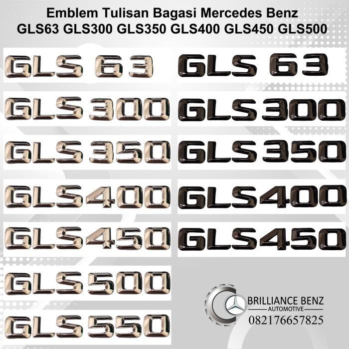 Emblem Tulisan Mercedes Gls63 Gls300 Gls350 Gls400 Gls450 Gls500 Mercy