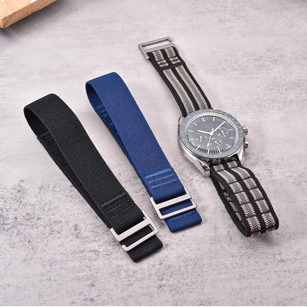 For Delugs Hook Nylon Watch Strap 20mm 22mm Elastic Nylon Hook and Loop Quick Strap for Seiko Omega
