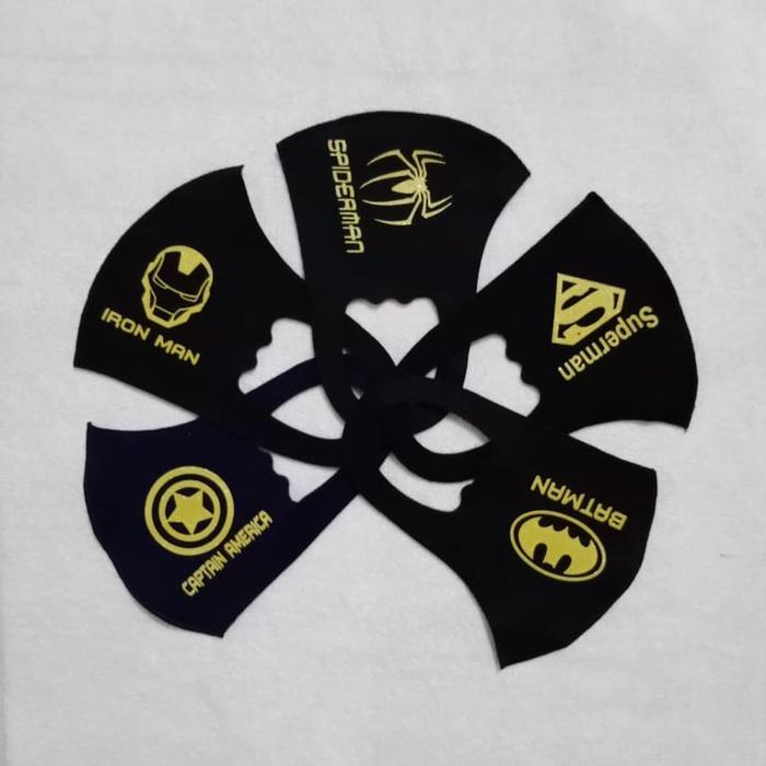 DISKON Masker kain Anak Motif Super Hero Bahan Scuba Kualitas Premium