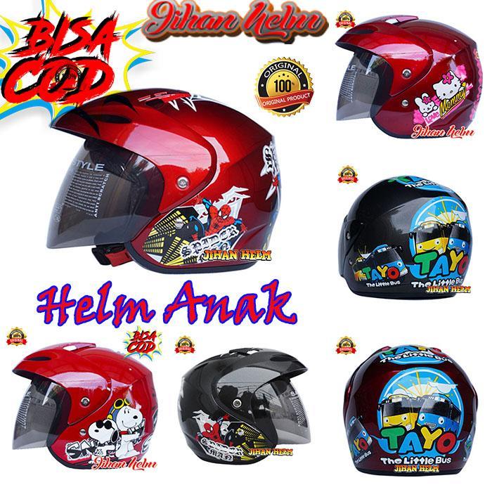 Helm Anak / Helm Jm / Helm Jm Junior Red Maroon Spiderman Terbaru