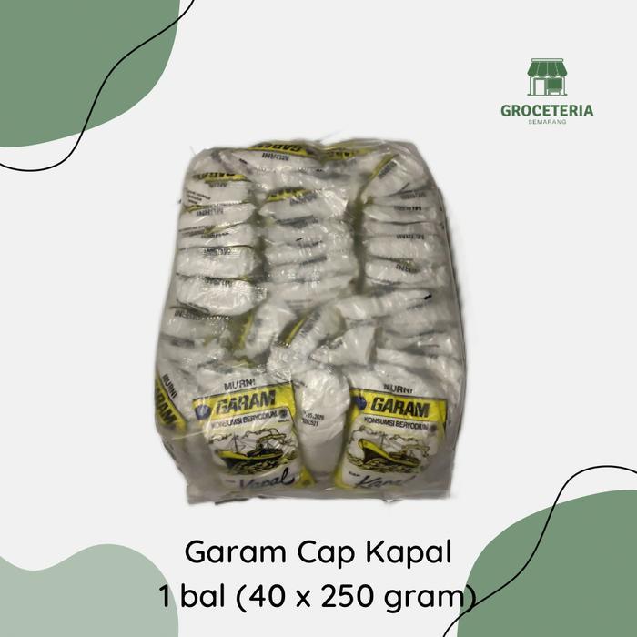 Jual Murah Garam Cap Kapal 1 Bal (Isi 40 Pcs X 250 Gr) Terlaris
