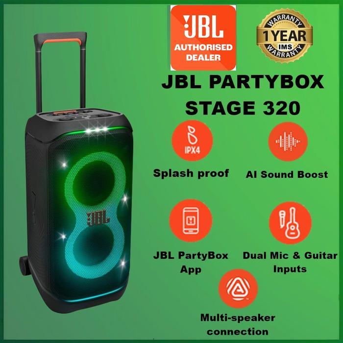 JBL PartyBox Stage 320 Portable party speaker with powerful JBL Pro Sound - PartyBox 320 Black