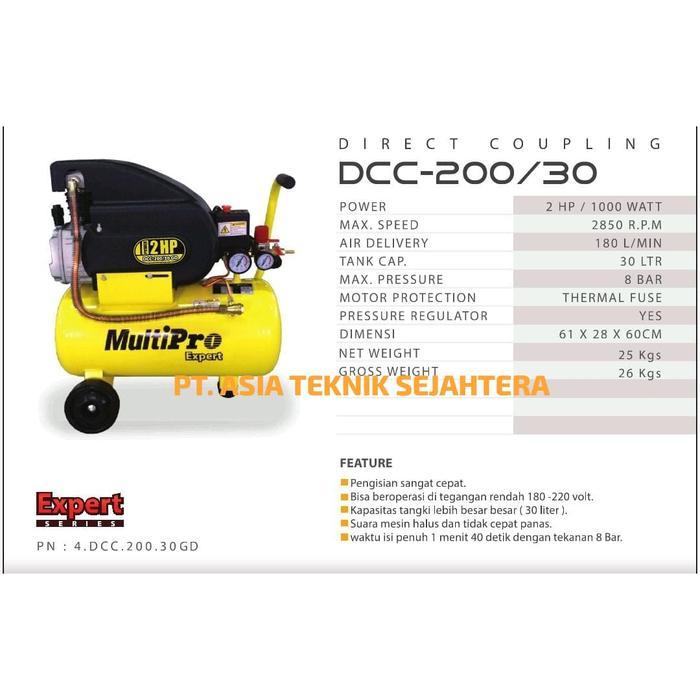 Mesin Kompresor Angin listrik dcc200-30hs Multipro DCC 200-30 HS 2hp