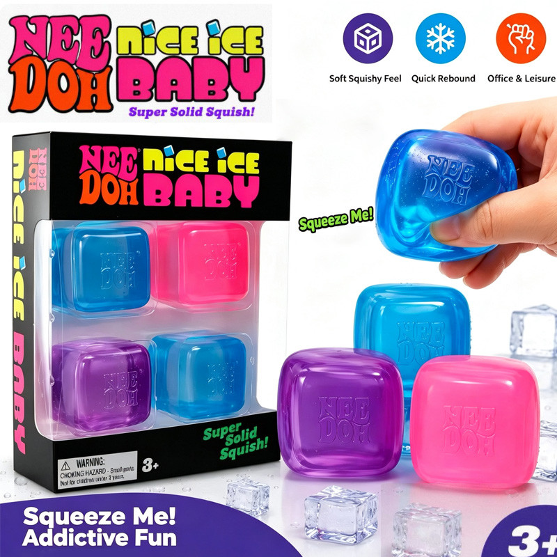 NEEDOH Mini 4 Pack Set Nice Cube Knead Stretch Fidget Toy Sensory Toy Fidget Toy Slow Rebound