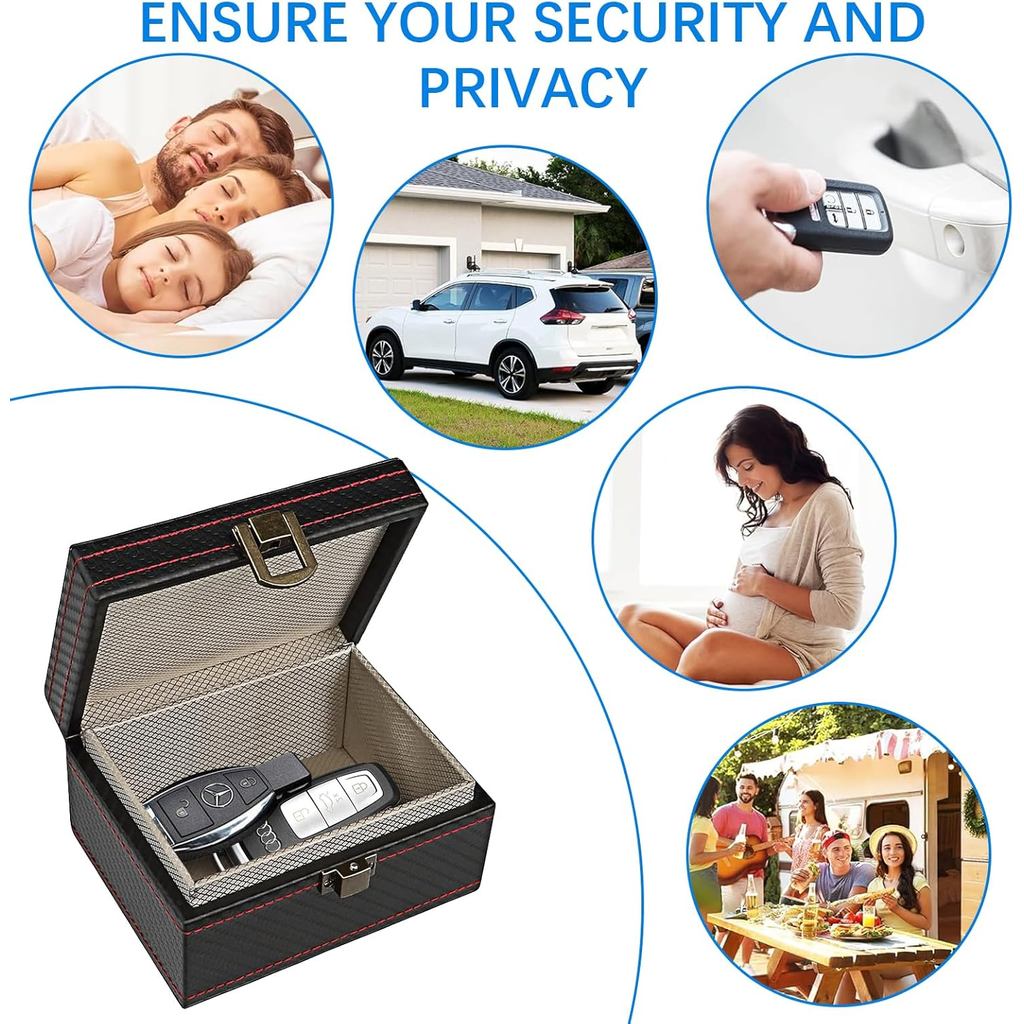 Anti Theft Faraday Box with Bag for Key Fob Cage RFID Faraday Key Fob Protector Radiationproof