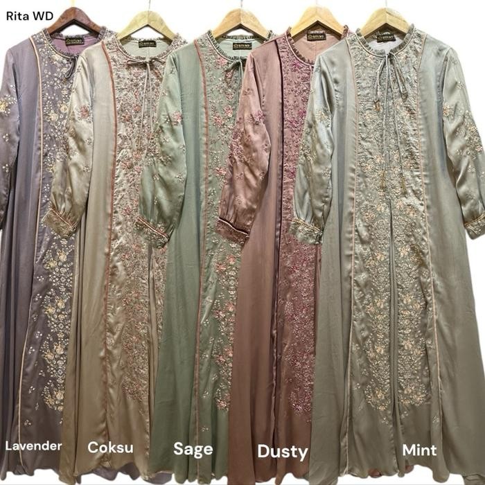 k468 Rita Wd 275 / Gamis Bordir Gamis Alnams Silk/Gamis Bordir Payet Cantik Mewah Dan