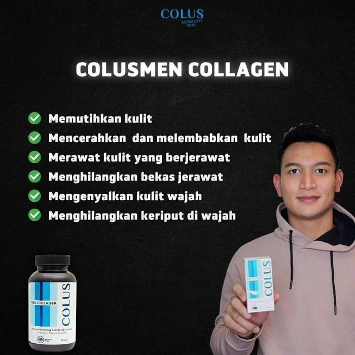 COLUS MEN COLLAGEN PRIA SUPLEMEN WHITENING BOOSTER PEMUTIH KULIT PRIA
