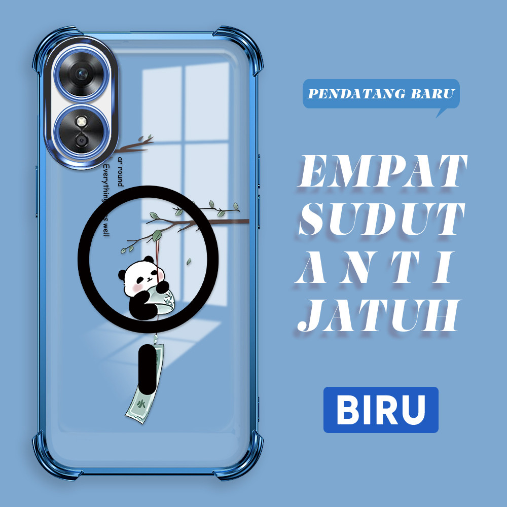 Softcase Transparan Mode Logo Casing For OPPO A17 A17K Case Cartoon   Kesing Protect Lens S3-0737