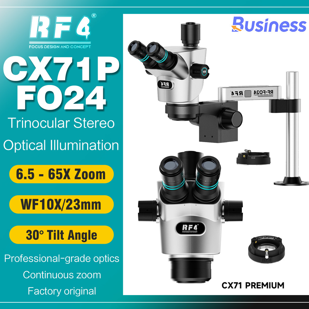 RF4 CX71P FO24 Premium HD Trinocular Microscope 6.5 - 65X zoom Clearer Details WF10X/23 for