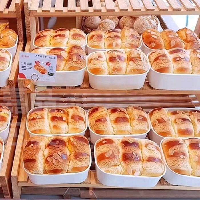 Cup Chiffon Kotak 750ml isi 10pcs / Cup Roti Oven Persegi Panjang / Kemasan Roti Panggang