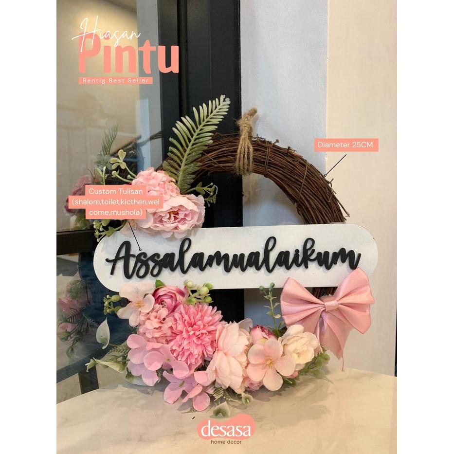 Wreath Flower / Hiasan Pintu / Gantungan Pintu Viral / Flower Wreath / Bunga Wreath/ Gantungan Pintu
