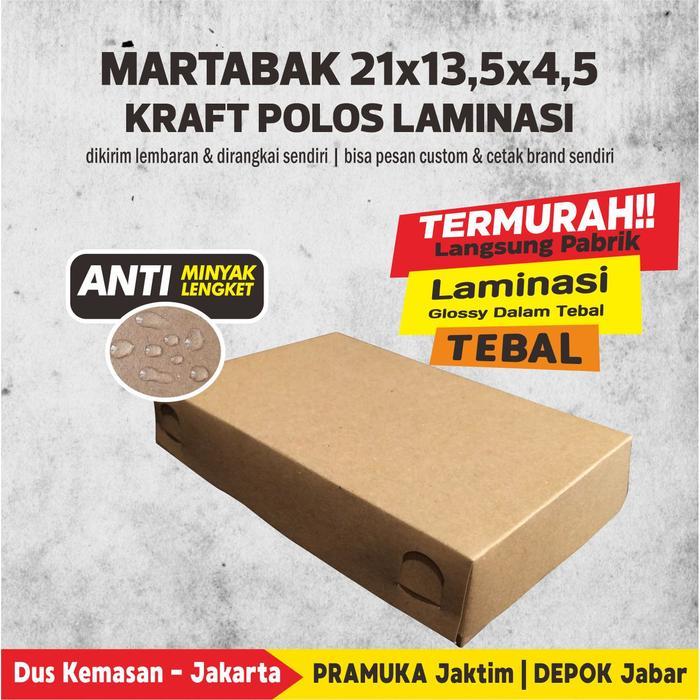 KOTAK MARTABAK / BOX MARTABAK KRAFT LAMINASI POLOS ( ISI 10 PCS )