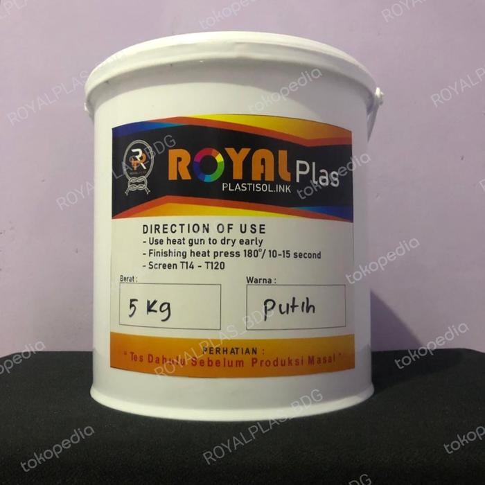 CAT SABLON PLASTISOL PUTIH 5KG ROYALPLAS