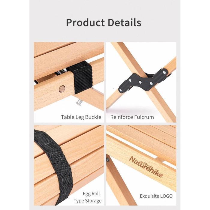 Meja Lipat Naturehike Nh19Jj009 Piknik Portable Camping Outdoor Alloy