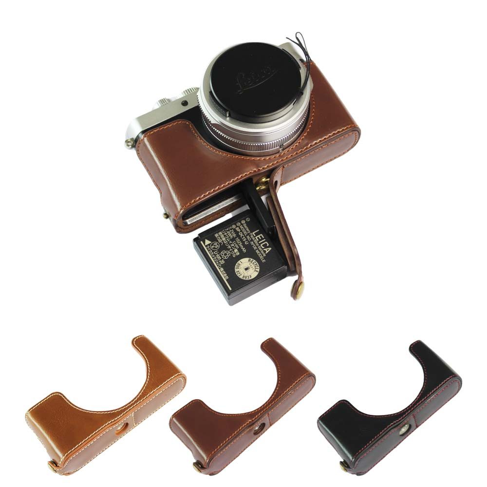 High Quality Pu Leather Camera Case Bag Half Body Genuine leather Strap For Leica D-LUX7 D-LUX 7 D7 