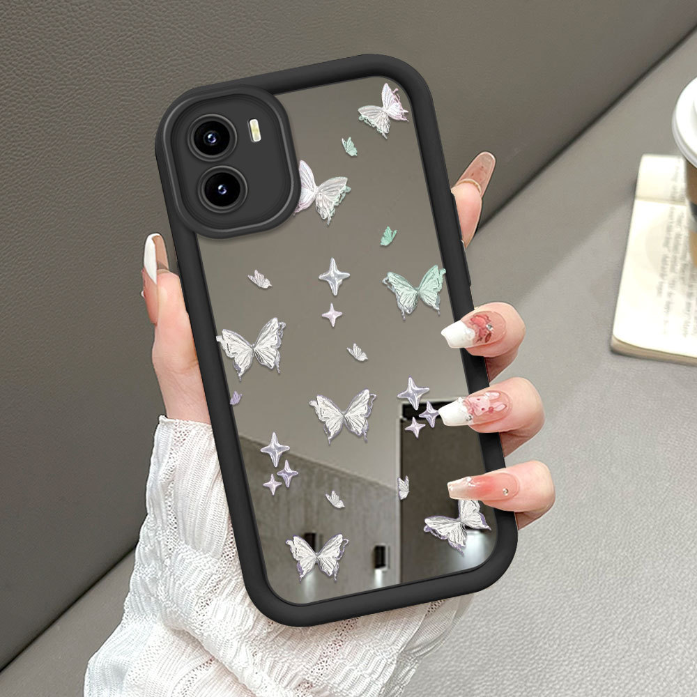 Casing Hp Untuk VIVO Y15S Y01 Y01A Y15A Y15C Cermin Softcase Case Phone Kesing Kupu 1373 JZ