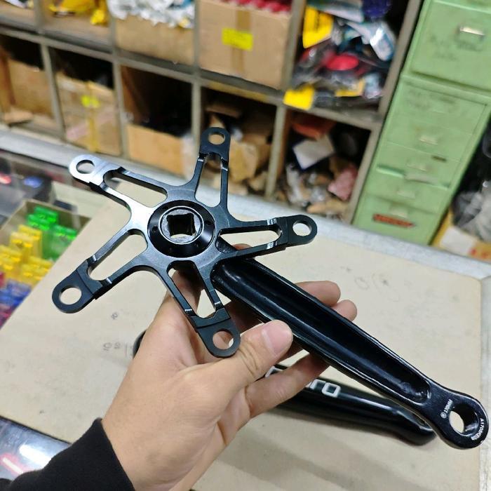 Crank Arm Litepro Super Light Bb Kotak Alloy Cnc Hitam Original