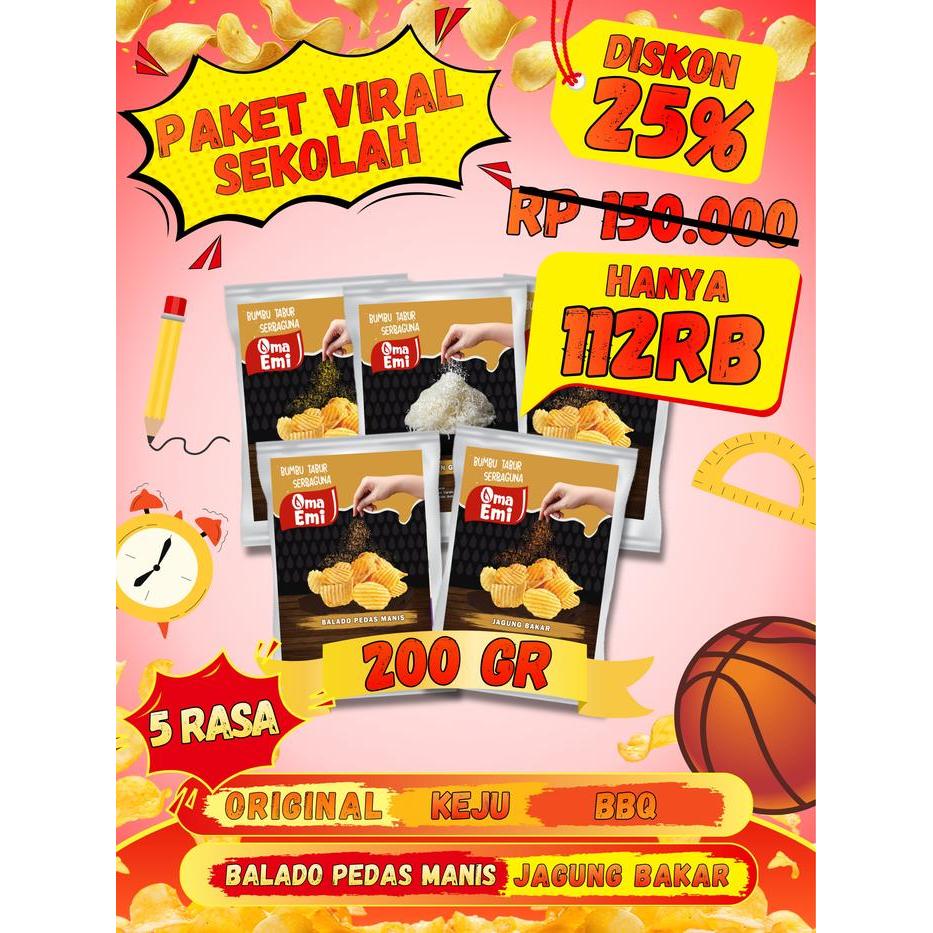 PAKET VIRAL SEKOLAH BUMBU TABUR OMAEMI BUMBU TABURAN SNACK PAKET BUNDLING