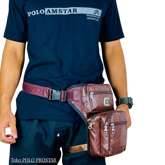 Eiger - Amstar Tas Selempang Pria Tas Paha Pria Kulit Pu Lether Sling Bag Pria