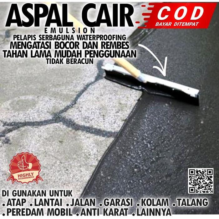 Aspal Cair Waterproof Siap Pakai Pelapis Atap Rumah Dak Beton Cor Genteng Kolam Dll