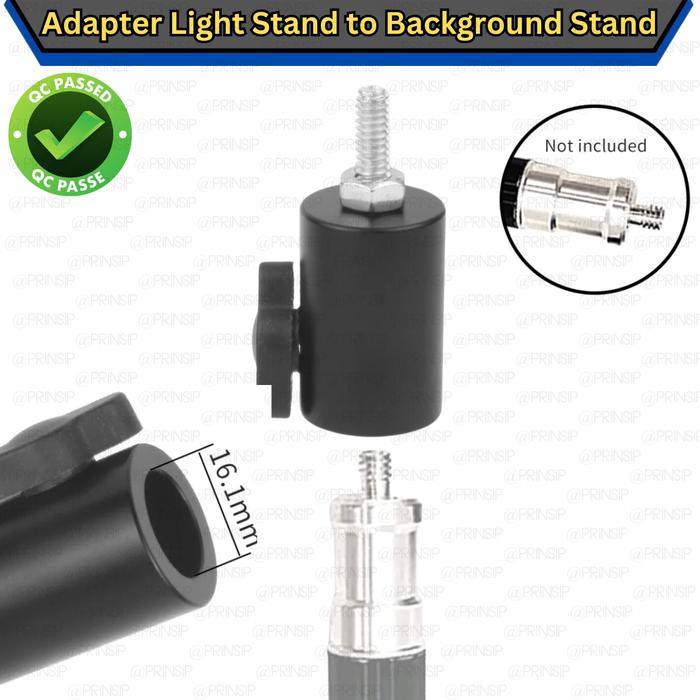 NEW ADAPTER Light Stand to Background Stand 1/4 Male Screw, Converter Sekrup Baut Tiang Tripod Lampu
