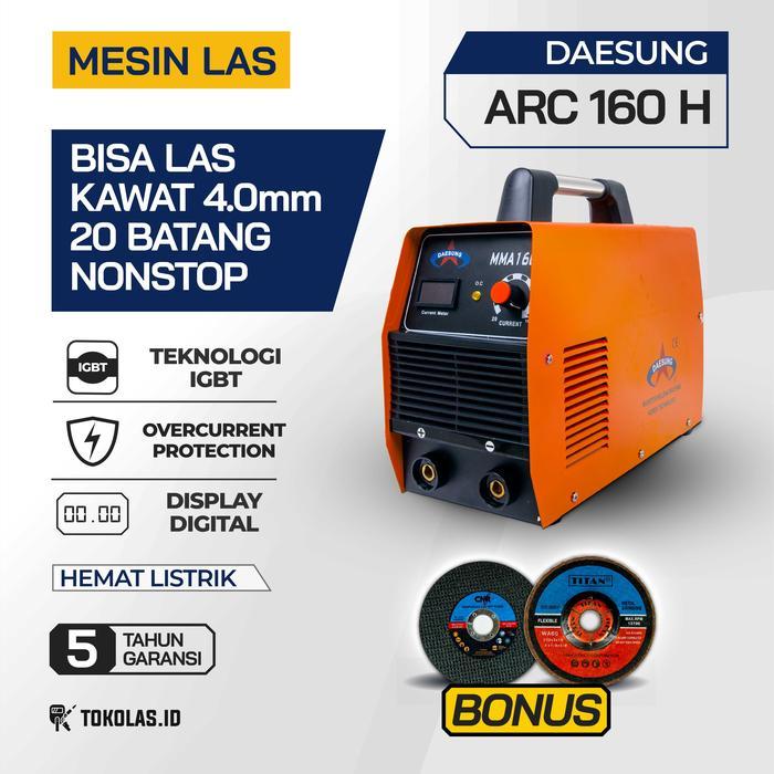 Mesin Trafo Las MMA ARC 160 H Stick Inverter IGBT Soft Switching Daesung