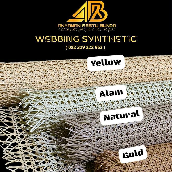 anyaman rotan sintetis lembaran / mata ayam / webbing sintetis 50x200