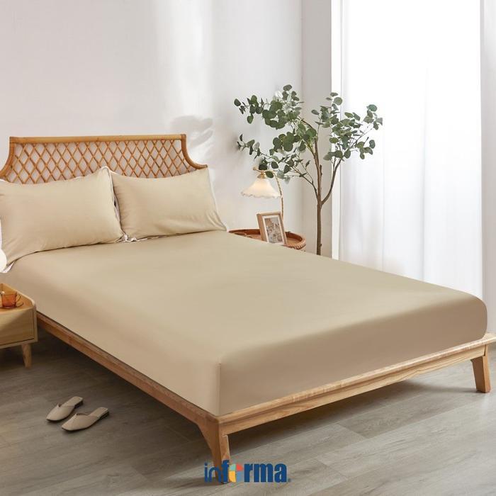 Informa Set Seprai Microfiber Polyester Bleached King Queen Single 180x200 160x200 120x200 Sprei