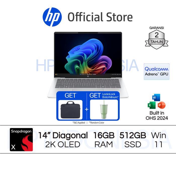 Laptop HP OmniBook 5 Snapdragon X Qualcomm Adreno 16GB RAM 512GB SSD Silver Free Windows 11 Home 14