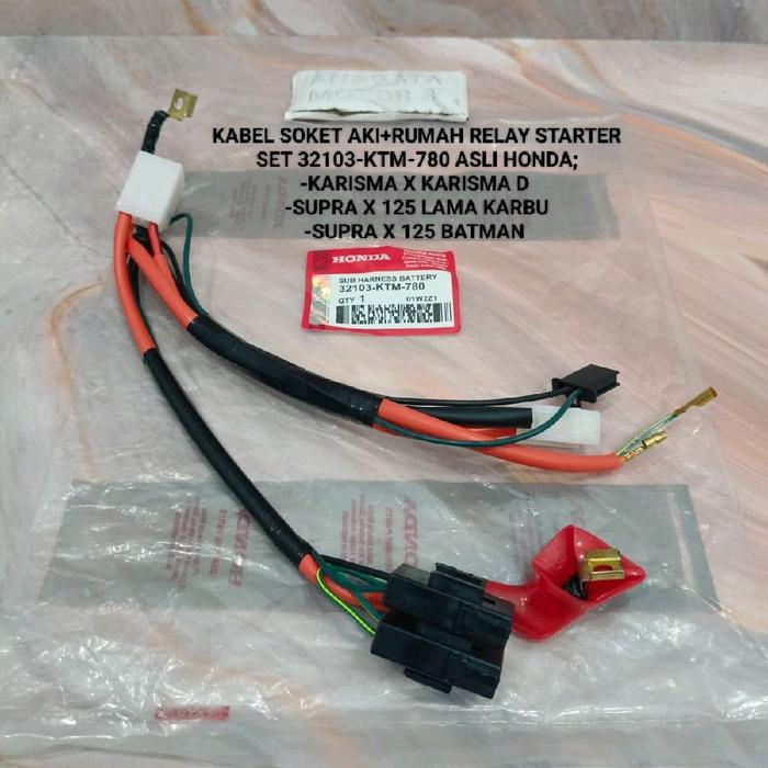 KABEL SOKET AKI+RUMAH RELAY STARTER SET 32103-KTM-780 ASLI HONDA KARISMA X KARISMA D SUPRA X 125