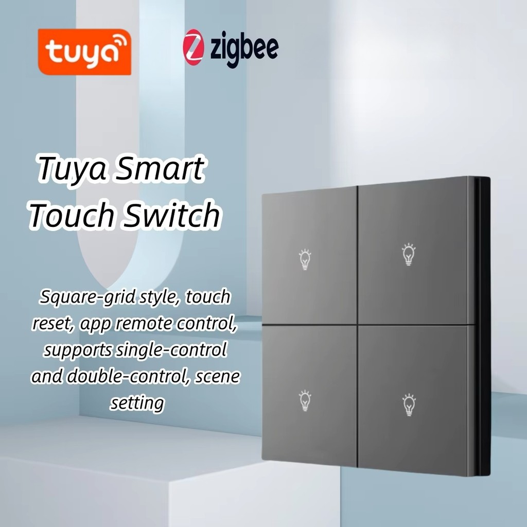 M8 Tuya Smart Zigbee Switch, Aluminum Alloy Smart Switch, Tuya 4-Button Scene Control Switch