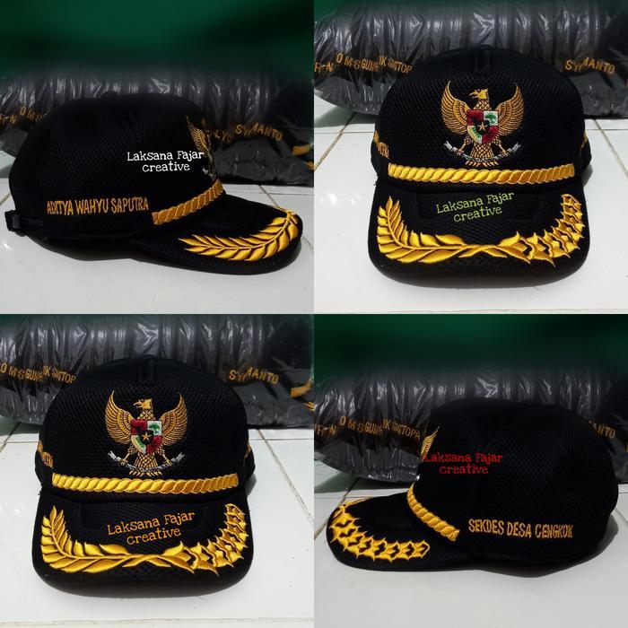 TERLARIS TOPI GARUDA perangkat desa gratis nama bordir READY