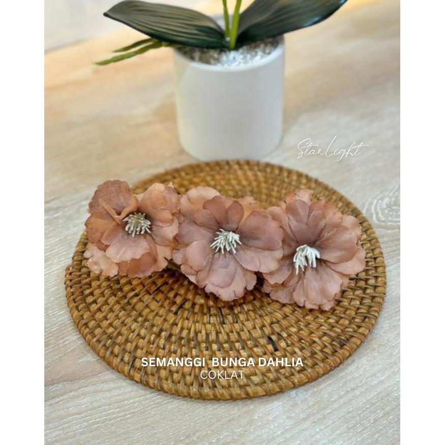 BERKUALITAS STARLIGHT BALI - Semanggi Bunga Dahlia / Semanggi Kain / Aksesoris Rambut / Semanggi