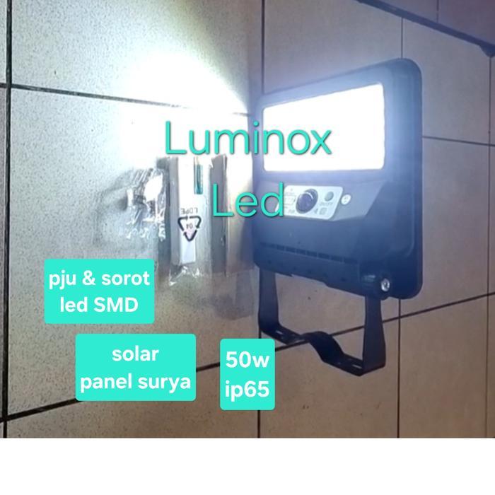 pju les solar panel 50w 50 watt jalan led tenaga surya 50watt 50 w smd