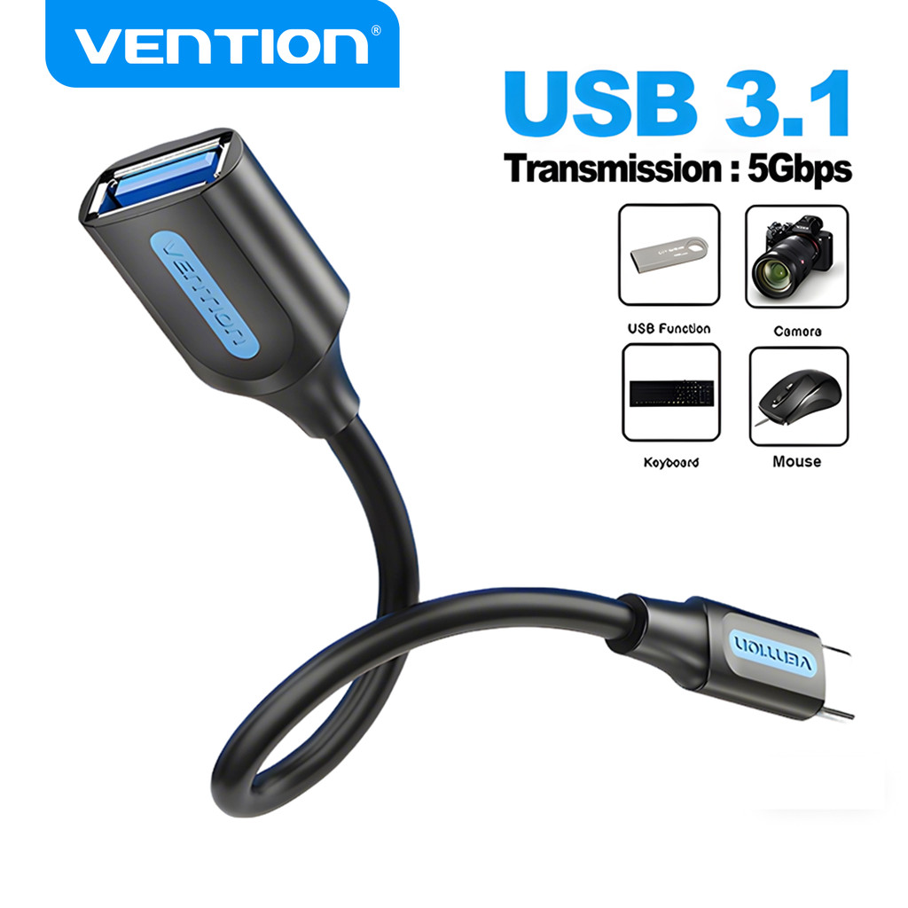 Vention OTG C Type Adapter OTG Cable Type C to USB A 3.0 2.0 Female Cable Adapter for MacBook Pro
