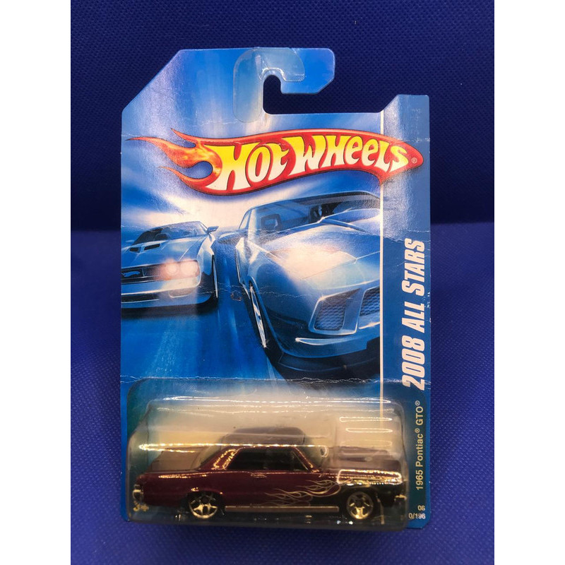 Hot Wheels 1965 Pontiac GTO Maroon All Metal Blue Card