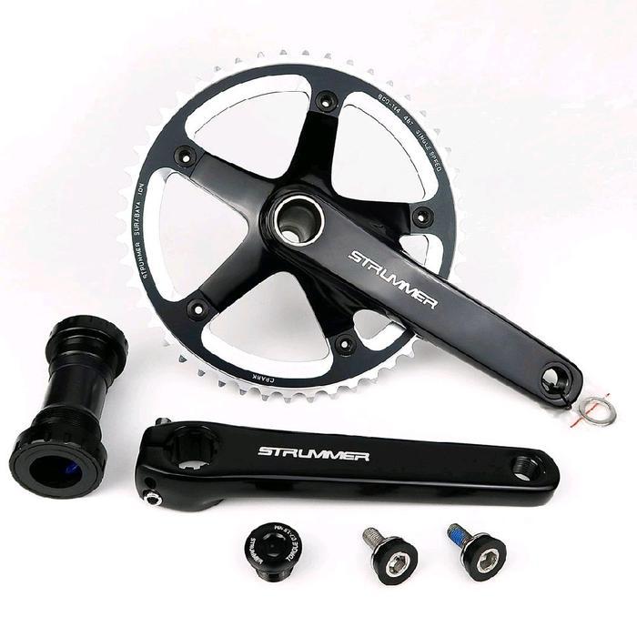 Strummer Cw-880 48T Ht2 Arm 165Mm Chainwheel/Crankset Bcd 144 5 Bolt With Bb For Fixed Gear - Crank