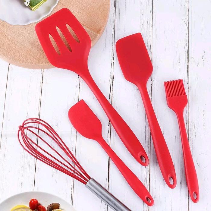Spatula Set Alat Masak 5 In 1 silikon / Peralatan Masak Set