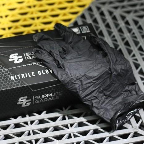 Baru Detg Nitrile Gloves Black Sarung Tangan Hitam Nitrile