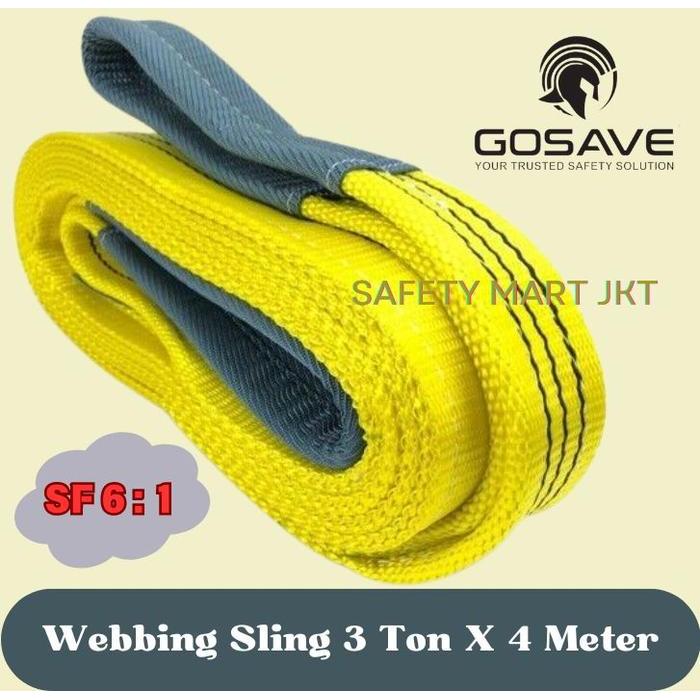 Webbing Sling Belt Gosave 3 Ton * 4 Mtr // Gosave Webbing Sling Belt 3 Ton X 4 Meter Promo