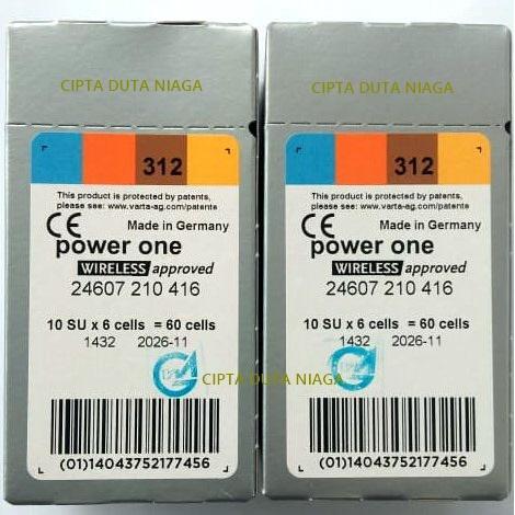 BATERAI ALAT BANTU DENGAR POWERONE P312 BATERE ALAT PENDENGAR P312