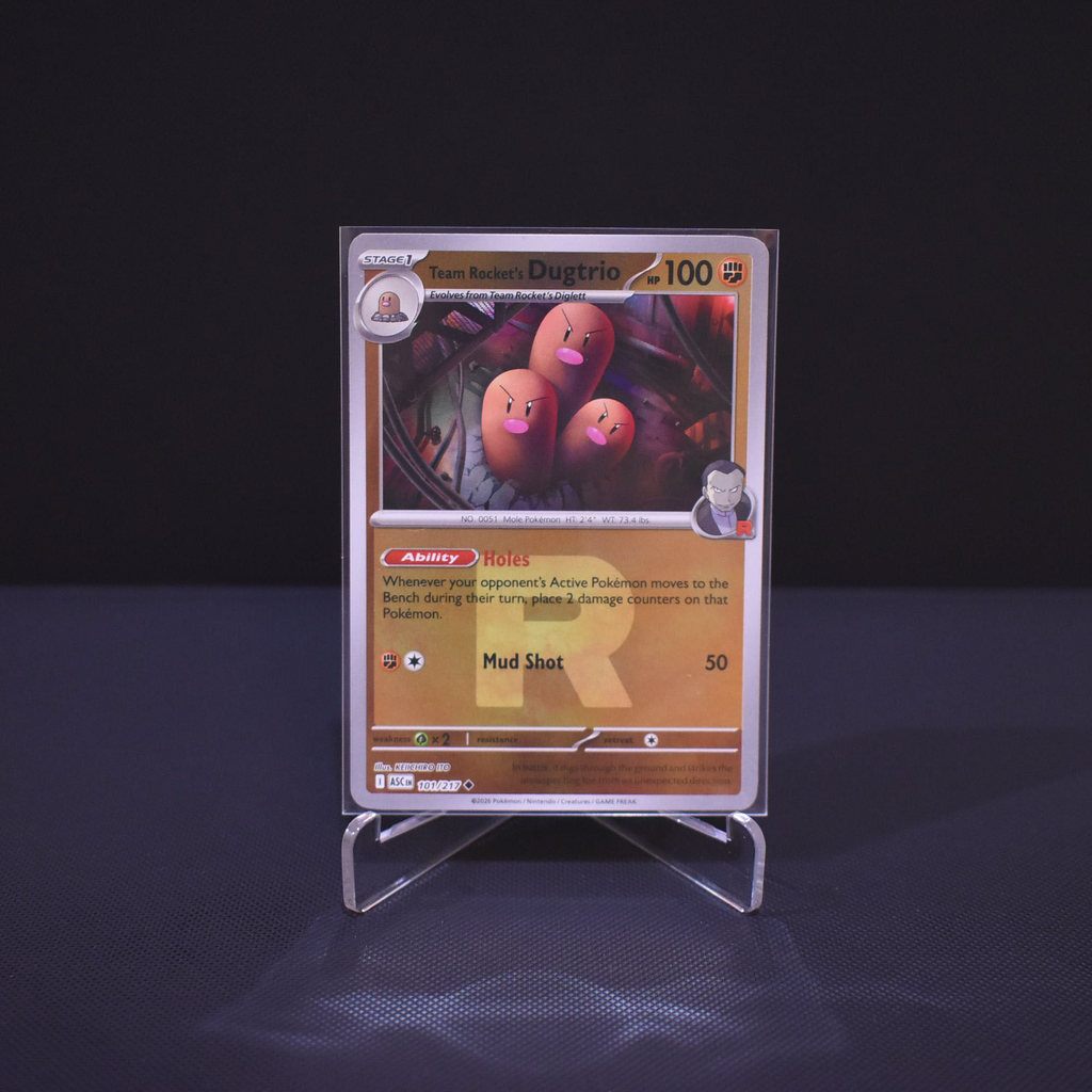 Team Rocket's Dugtrio (Team Rocket), 101/217, Ascended Heroes (ASC), Reverse Holo (RH), Kartu Pokemo